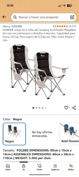 Sillas de camping altas plegables Sunmer