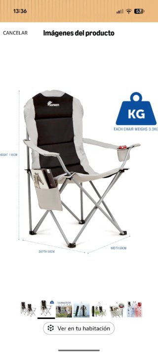Sillas de camping altas plegables Sunmer