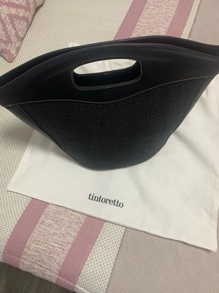 Bolso rafia negro Tintoretto