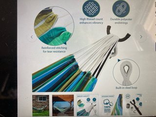 Hamaca con su estructura metálica desmontable