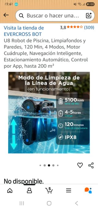 Robot Limpiafondos EVERCROSS BOT U8