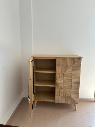 Aparador Paulownia Mdf 100X44X118 Marron Claro