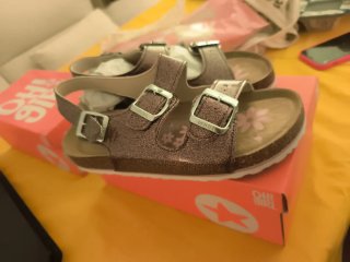 Sandalias doradas y rosas talla 37