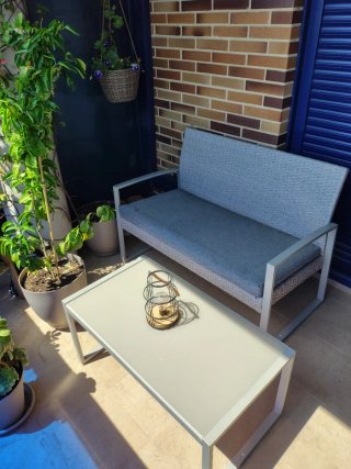 Juego Muebles Jardín: Mesa, 2 Sillas y Banco