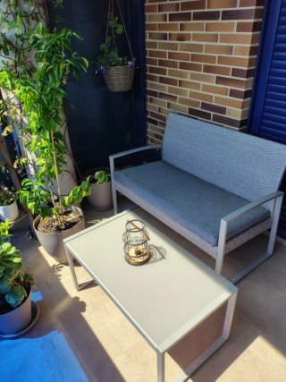 Juego Muebles Jardín: Mesa, 2 Sillas y Banco