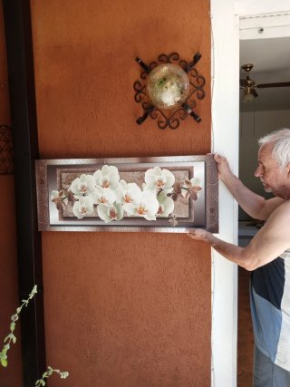 Stampa floreale 40x100 cm su legno