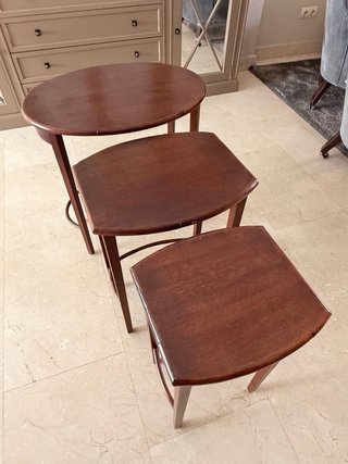 Juego 3 mesas nido madera estilo clásico