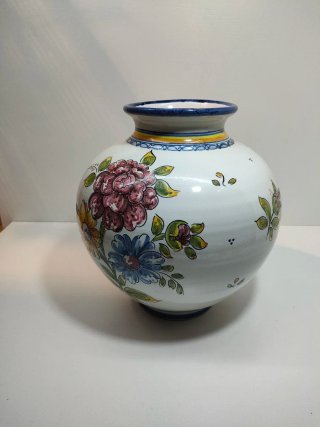 Jarrón Cerámica Toledo Flores Multicolor