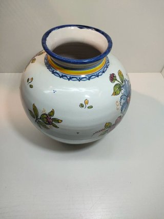 Jarrón Cerámica Toledo Flores Multicolor