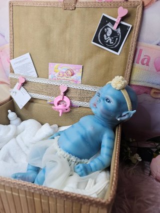 Muñeca Bebé Avatar Silicona Platino Completa