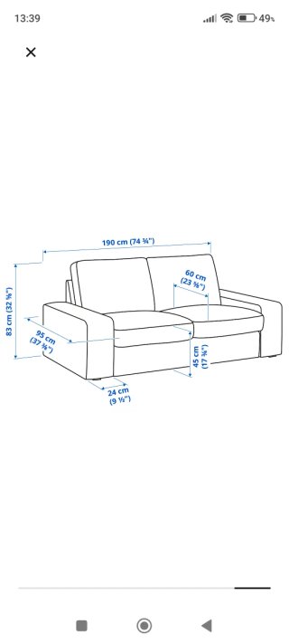 Sofá Kivik Ikea Gris