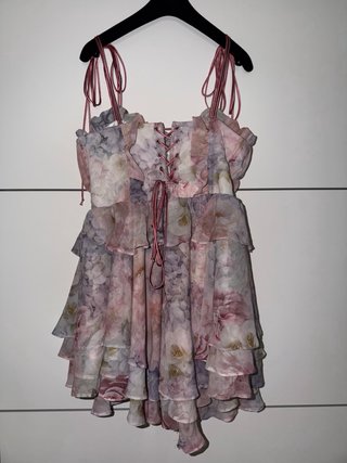 Mini abito floreale rosa e viola by Madalina