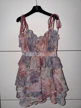 Mini abito floreale rosa e viola by Madalina