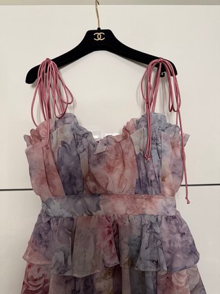 Mini abito floreale rosa e viola by Madalina
