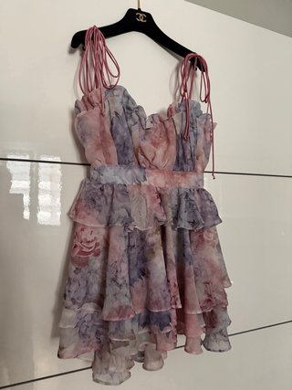 Mini abito floreale rosa e viola by Madalina