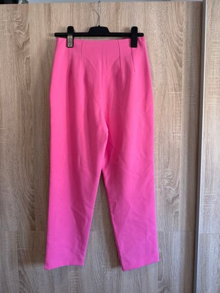 Pantalón de pinza rosa de mujer