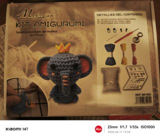 Kit Amigurumi Elefante + Ovillos Crochet