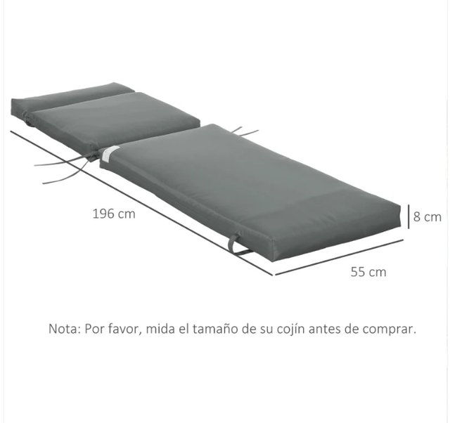 Pack 2 Cojines Tumbona 196x55x8 cm