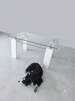 Mesa de centro cristal y metal
