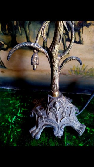LÁMPARA MESA DE BRONCE ANTIGUO