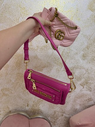 Bolso Love Moschino rosa y dorado