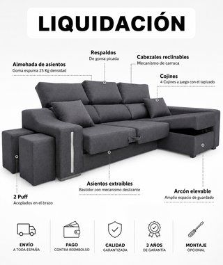 SOFA CHAIS LONGUE CONTRAREEMBOLSO NUEVO SOFA SOFA!