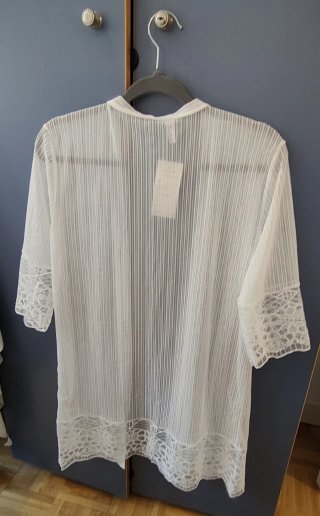 Kimono blanco encaje talla única