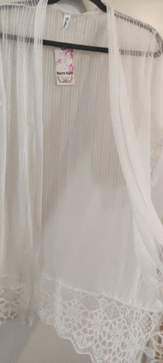 Kimono blanco encaje talla única