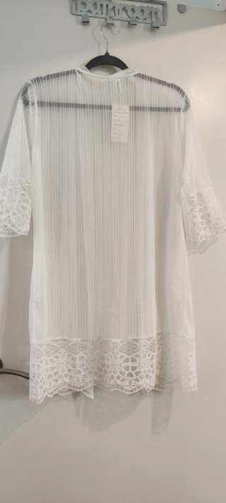 Kimono blanco encaje talla única