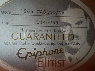 Epiphone Casino 1965 Elitist (Japon)