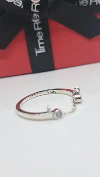 Anillo Plata 925 con Circonita y Cadena