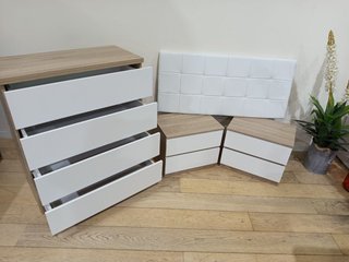 Conjunto dormitorio juvenil blanco y madera