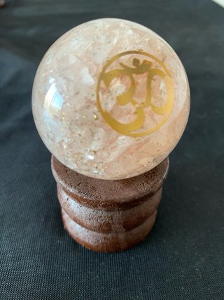 5 Esferas Orgonite con Soportes Madera