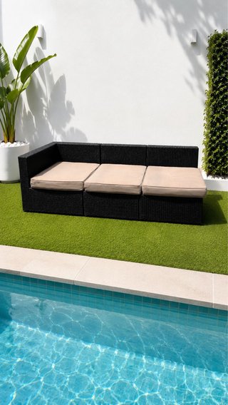 Sofá Chillout Exterior Negro y Beige