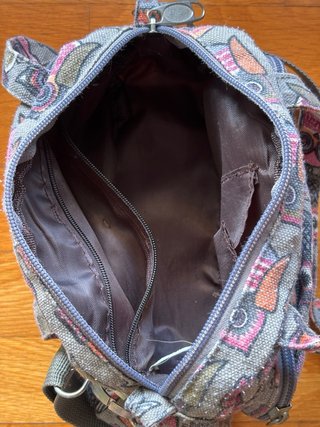 Bolso multicolor con estampado de búhos