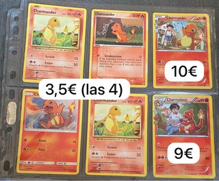 Cartas pokémon: charmander y charmeleon
