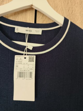 Vestido Mango azul marino elástico Talla M