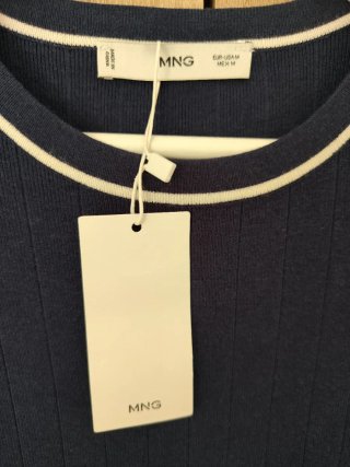 Vestido Mango azul marino elástico Talla M