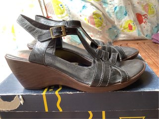 Sandalias de piel mujer negras