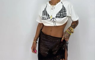 Conjunto Camiseta y Falda Pareo Lentejuelas