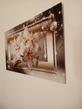 Stampa 3D floreale su legno 70x40