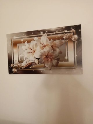 Stampa 3D floreale su legno 70x40