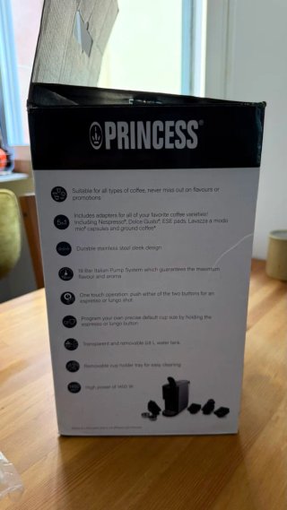 Cafetera Princess 5 en 1 Negra Nueva con su caja