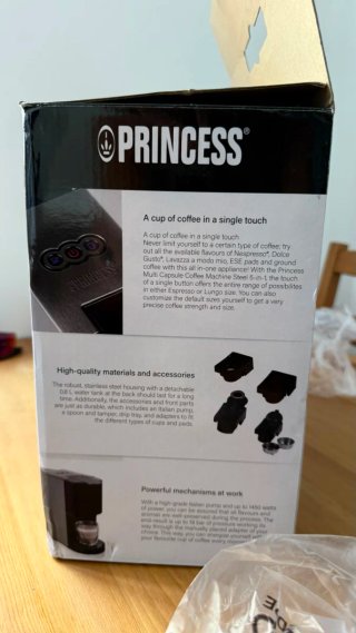 Cafetera Princess 5 en 1 Negra Nueva con su caja