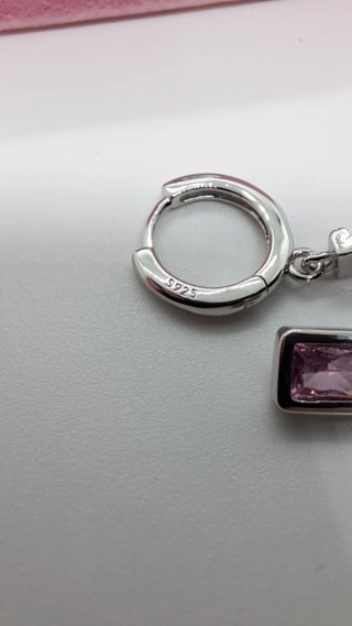 Pendientes Plata 925 Circonita Rosa