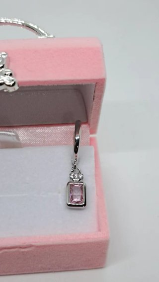 Pendientes Plata 925 Circonita Rosa
