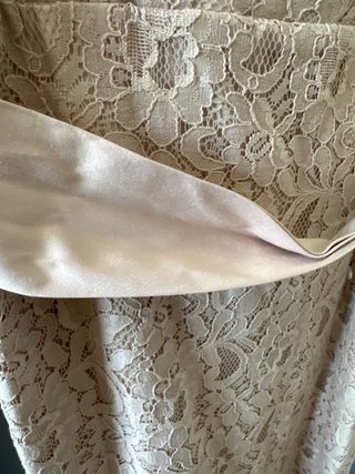 Vestido fiesta corto encaje beige rosado Talla M