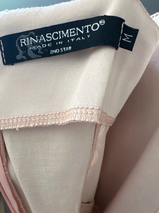 Vestido fiesta corto encaje beige rosado Talla M