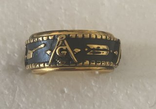 Anillo Masónico Alianza Oro Negro