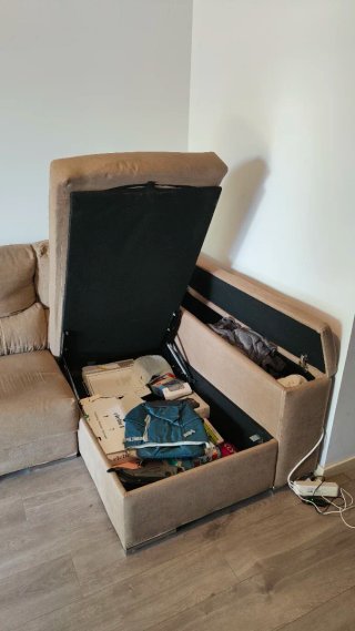 Sofá 3 plazas chaiselongue con 2 arcones